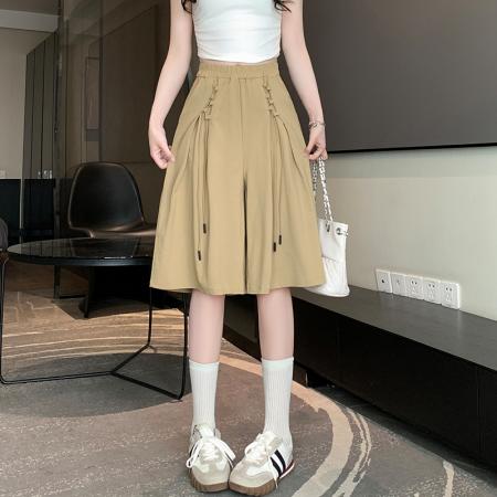 BY12333# 夏新款五分裤中裤热裤宽松型高腰纯色女士国风清凉六分裤 服裝批發女裝批發服飾貨源