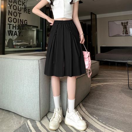 BY12333# 夏新款五分裤中裤热裤宽松型高腰纯色女士国风清凉六分裤 服裝批發女裝批發服飾貨源