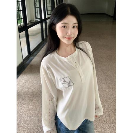 BY12356# 刺绣+钉珠+原版辅料广州雪花棉微透防晒罩衫女 服裝批發女裝批發服飾貨源