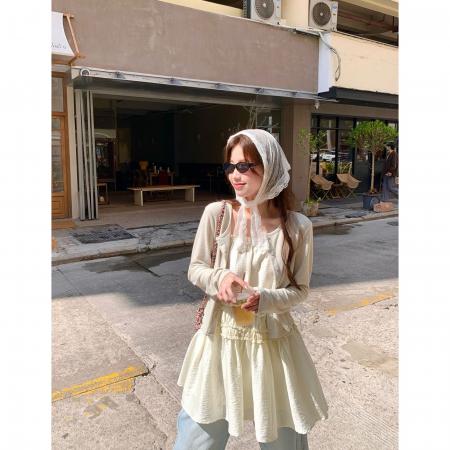 BY12358# im向露思同款!莱赛尔立体抽皱木耳边吊带裙温柔垂感微A连衣裙 服裝批發女裝批發服飾貨源