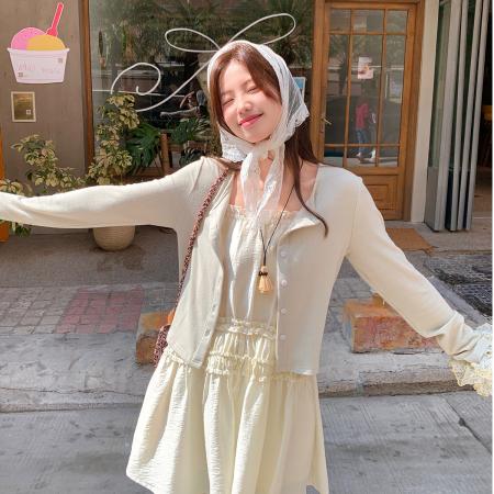 BY12358# im向露思同款!莱赛尔立体抽皱木耳边吊带裙温柔垂感微A连衣裙 服裝批發女裝批發服飾貨源