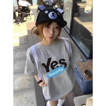 BY12364# 美式高街纯棉短袖t恤女夏季新款宽松设计感小众复古潮牌上衣 服裝批發女裝批發服飾貨源