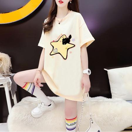 BY12372# 纯棉夏季超火设计印花圆领短袖T恤女 服裝批發女裝批發服飾貨源