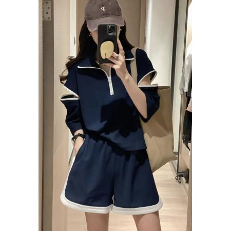 BY12377# 官方图夏季欧货休闲运动套装阔腿短裤设计感两件套女 服裝批發女裝批發服飾貨源
