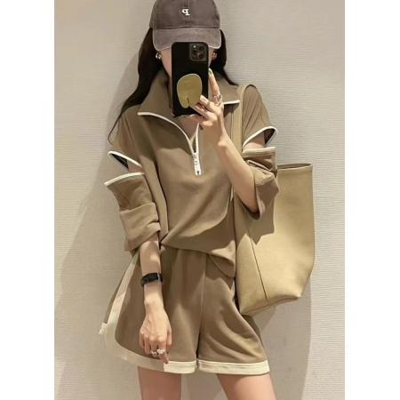 BY12377# 官方图夏季欧货休闲运动套装阔腿短裤设计感两件套女 服裝批發女裝批發服飾貨源