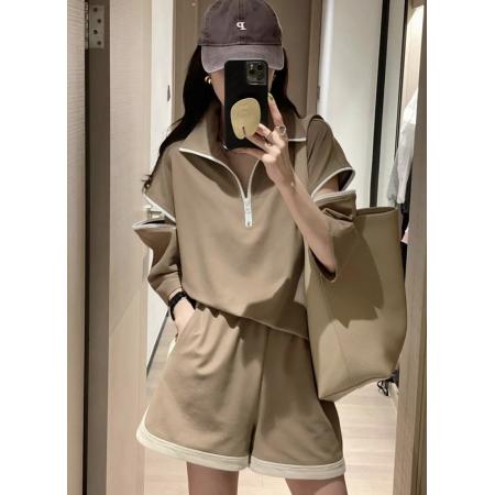 BY12377# 官方图夏季欧货休闲运动套装阔腿短裤设计感两件套女 服裝批發女裝批發服飾貨源