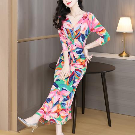 BY12426# 春上新欧若风碎花一秒裙连衣裙 服裝批發女裝批發服飾貨源