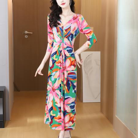 BY12426# 春上新欧若风碎花一秒裙连衣裙 服裝批發女裝批發服飾貨源