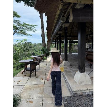 BY12441# 原创波点休闲女微喇显瘦遛弯裤直筒拖地裤子 服裝批發女裝批發服飾貨源