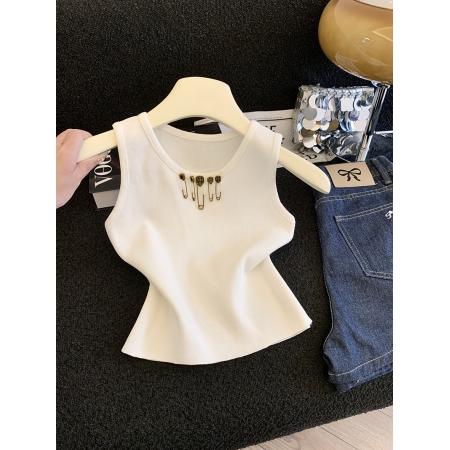 BY12445# 小背心网红外穿设计感别致小众上衣夏季款气质高级感白色吊带 服裝批發女裝批發服飾貨源