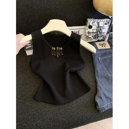 BY12445# 小背心网红外穿设计感别致小众上衣夏季款气质高级感白色吊带 服裝批發女裝批發服飾貨源