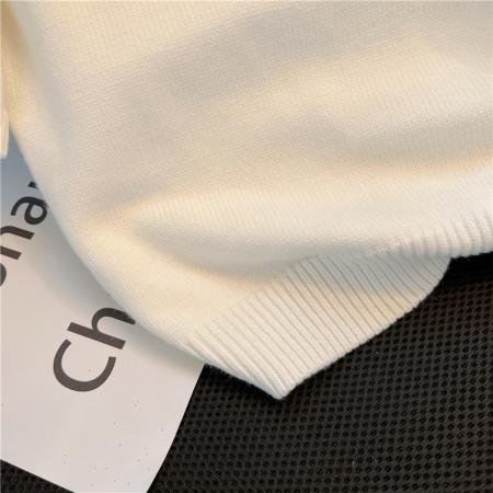 BY12448# 针织面料百搭休闲圆领套头夏季新款设计感小众短袖上衣 服裝批發女裝批發服飾貨源