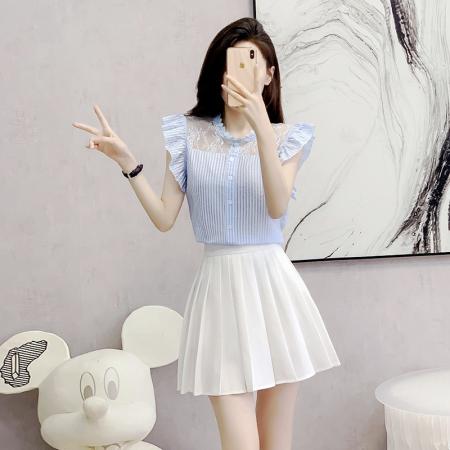 BY12452# 夏装搭配一整套小个子可盐可甜清纯甜美温柔风上衣裙子两件套装女 服裝批發女裝批發服飾貨源