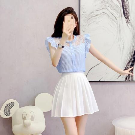 BY12452# 夏装搭配一整套小个子可盐可甜清纯甜美温柔风上衣裙子两件套装女 服裝批發女裝批發服飾貨源