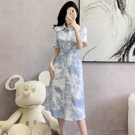 BY12453# 今年流行漂亮连衣裙女装夏季新款气质时尚长裙文艺风高级裙子 服裝批發女裝批發服飾貨源