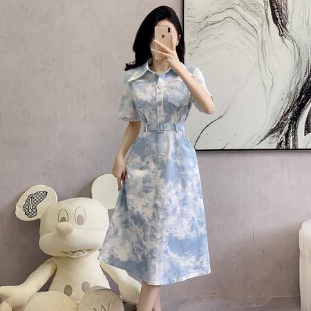 BY12453# 今年流行漂亮连衣裙女装夏季新款气质时尚长裙文艺风高级裙子 服裝批發女裝批發服飾貨源