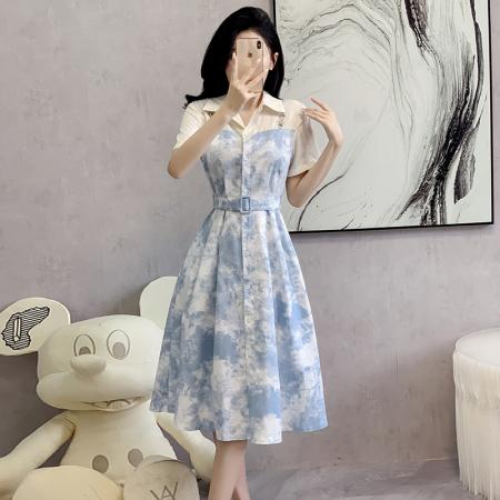 BY12455# 气质高级感小个子牛仔连衣裙夏季新款长裙法式设计感裙子女装 服裝批發女裝批發服飾貨源