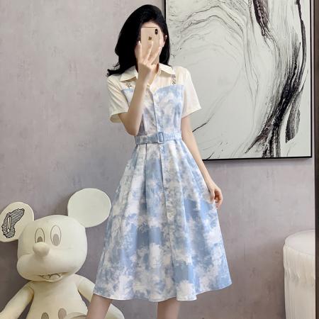 BY12455# 气质高级感小个子牛仔连衣裙夏季新款长裙法式设计感裙子女装 服裝批發女裝批發服飾貨源