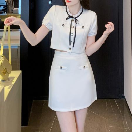 BY12456# 小香风套装裙女新款夏天小个子法式裙子轻奢高级感女装两件套 服裝批發女裝批發服飾貨源