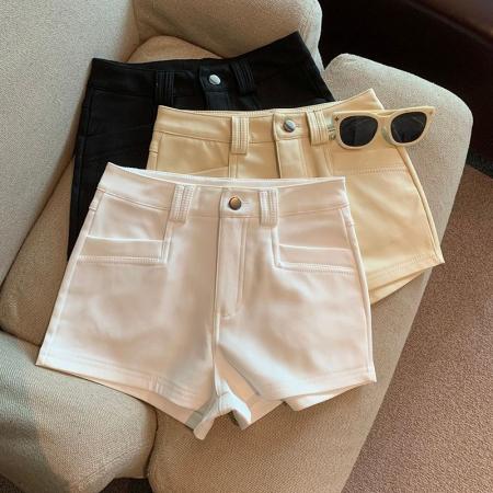 BY12466# 白色短裤女夏季新款高腰包臀弹力百搭辣妹三分裤打底外穿热裤 服裝批發女裝批發服飾貨源