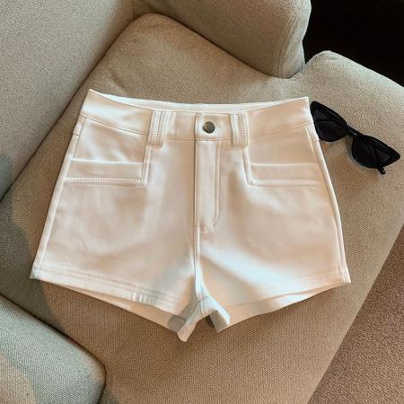 BY12466# 白色短裤女夏季新款高腰包臀弹力百搭辣妹三分裤打底外穿热裤 服裝批發女裝批發服飾貨源