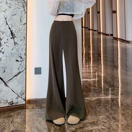 BY12477# 高级感西装微喇裤女春夏新款高腰显瘦宽松休闲百搭垂坠感阔腿裤子 服裝批發女裝批發服飾貨源