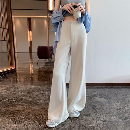BY12477# 高级感西装微喇裤女春夏新款高腰显瘦宽松休闲百搭垂坠感阔腿裤子 服裝批發女裝批發服飾貨源