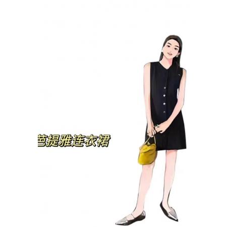 BY12524# 韩国高级感豆绿色v领冰丝针织连衣裙女夏OL小个子法式芭提雅短裙 服裝批發女裝批發服飾貨源