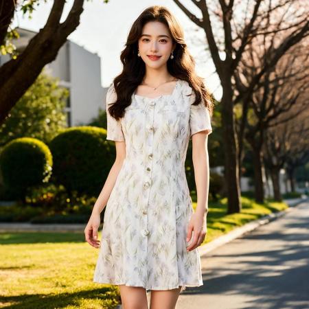 BY12526# 郁金香大码女装夏季新款时尚方领胖妹妹气质碎花连衣裙 服裝批發女裝批發服飾貨源