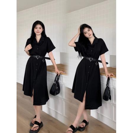 BY12546# 大码新款法式显瘦连衣裙女夏季气质黑色a字小众裙子