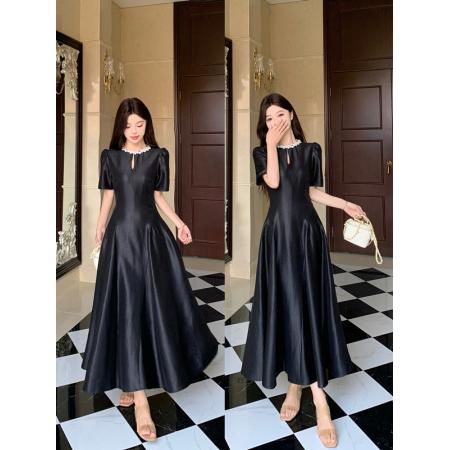 BY12547# 大码夏季新款法式气质漂亮别致小众设计绝美超好看收腰连衣裙