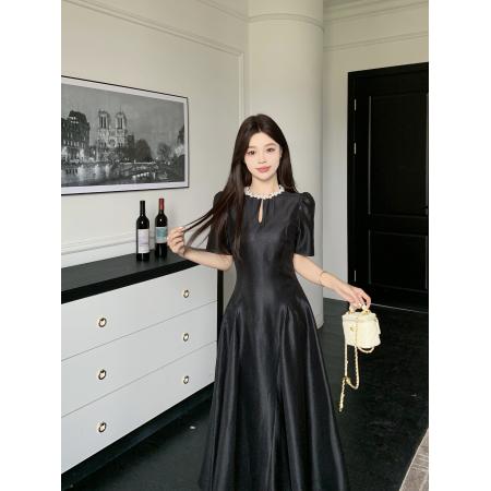 BY12547# 大码夏季新款法式气质漂亮别致小众设计绝美超好看收腰连衣裙