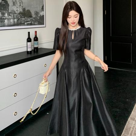 BY12547# 大码夏季新款法式气质漂亮别致小众设计绝美超好看收腰连衣裙