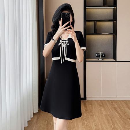 BY12553# 大码女装新款小个子假两件纯棉拼接显瘦显高连衣裙 服裝批發女裝批發服飾貨源