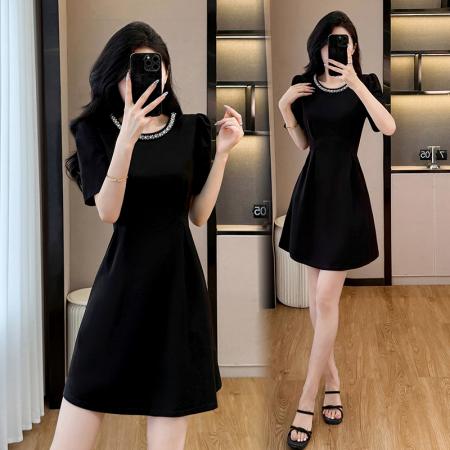 夏季新款胖mm大码女装赫本风气...