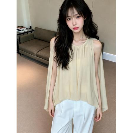 轻盈高级斗篷式宽松雪纺上衣 服裝批發女裝批發服飾貨源