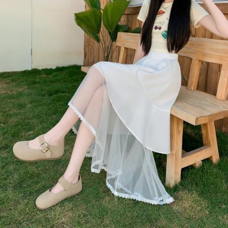 BY12577# 不规则纱裙半身裙子女夏季新款高腰垂感网纱超好看半裙 服裝批發女裝批發服飾貨源