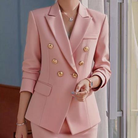 BY12586# 白色西服套装女春秋新款西装气质女神范ol白领职业正装面试工作服 服裝批發女裝批發服飾貨源