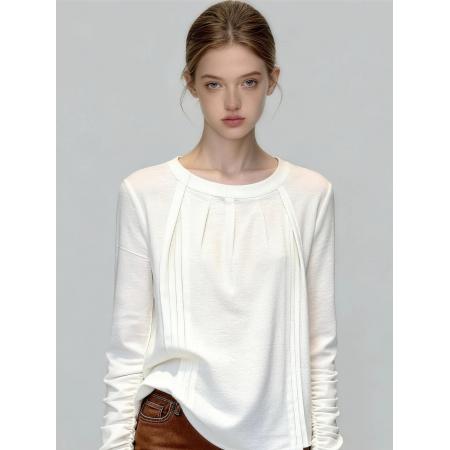 BY12618# 独特漂亮超好看上衣女春季新款法式设计感小众时尚气质长袖 服裝批發女裝批發服飾貨源