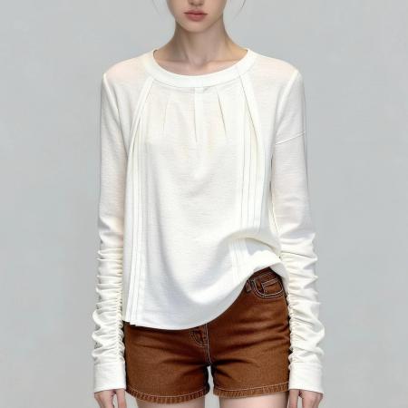 BY12618# 独特漂亮超好看上衣女春季新款法式设计感小众时尚气质长袖 服裝批發女裝批發服飾貨源