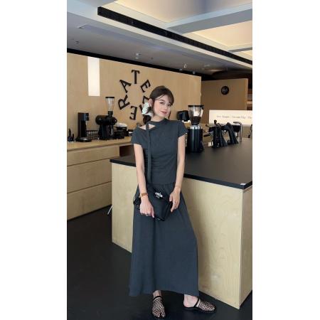 BY12622# 纯欲风露肩飘带t恤+半身裙春夏新款设计感小众修身气质两件套 服裝批發女裝批發服飾貨源