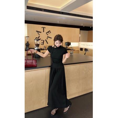 BY12622# 纯欲风露肩飘带t恤+半身裙春夏新款设计感小众修身气质两件套 服裝批發女裝批發服飾貨源