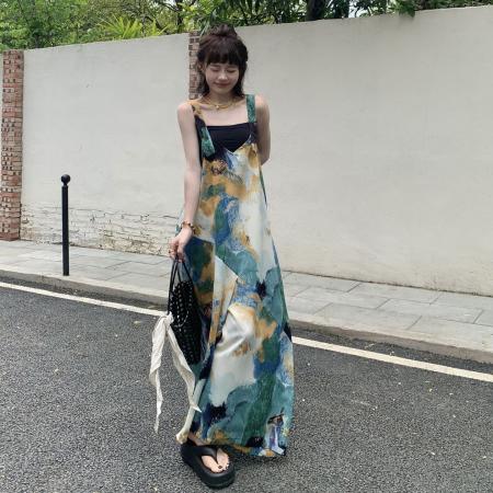 BY12627# 多巴胺宽松休闲波西米亚背带裤女夏季新款韩版吊带连体阔腿裤 服裝批發女裝批發服飾貨源