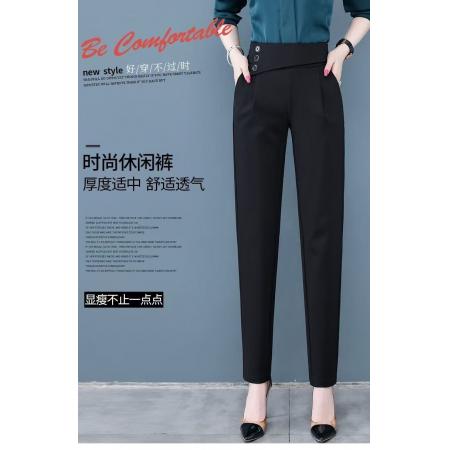 哈伦裤女春夏新款西装裤高腰显瘦百搭休闲裤小个子黑色萝卜裤 服裝批發女裝批發服飾貨源