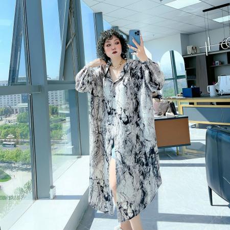 BY12644# 韩版时尚休闲气质显瘦连帽长款大码女装200斤胖MM设计感防晒外套 服裝批發女裝批發服飾貨源