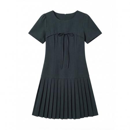 BY12654# 大码女装夏季Miu系小香风蝴蝶结高级感收腰连衣裙胖MM藏肉 服裝批發女裝批發服飾貨源