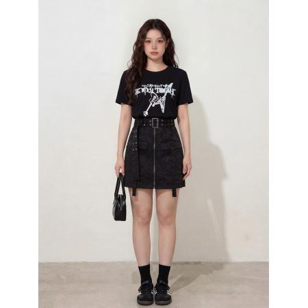 BY12655# ～大码女装野性因子假两件套装美式复古拼接显瘦连衣裙胖MM女 服裝批發女裝批發服飾貨源