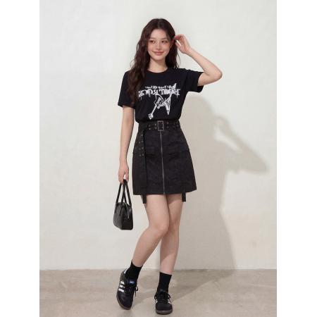 BY12655# ～大码女装野性因子假两件套装美式复古拼接显瘦连衣裙胖MM女 服裝批發女裝批發服飾貨源