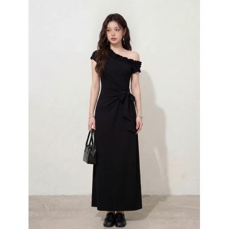 大码女装松弛感高级感拼接木耳边...