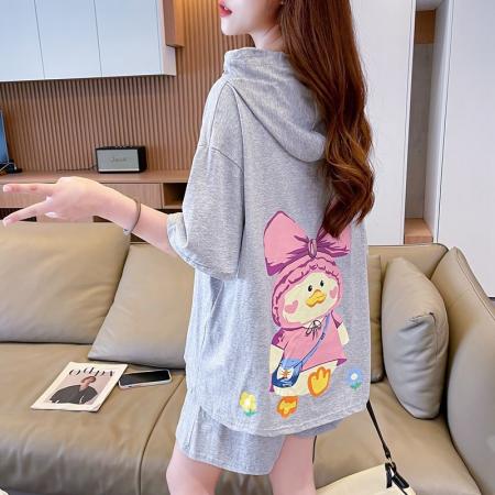 BY12668# 夏季100棉t恤短裤大码女装两件套短袖套装女 服裝批發女裝批發服飾貨源